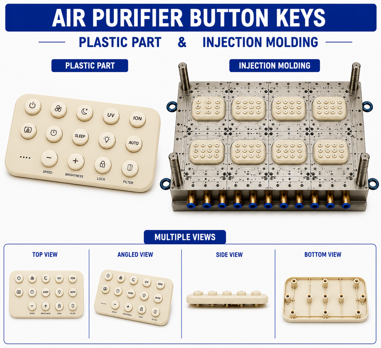 Air Purifier Plastic Button Keys Mould and Moulding Service